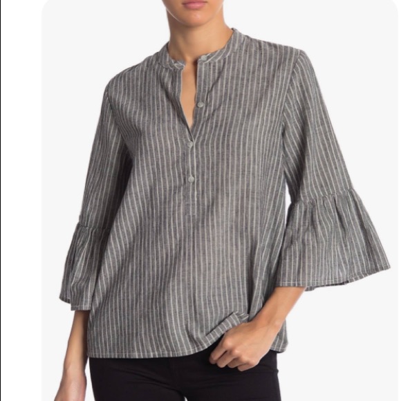 Lucky Brand Stripped Bell Sleeve Top